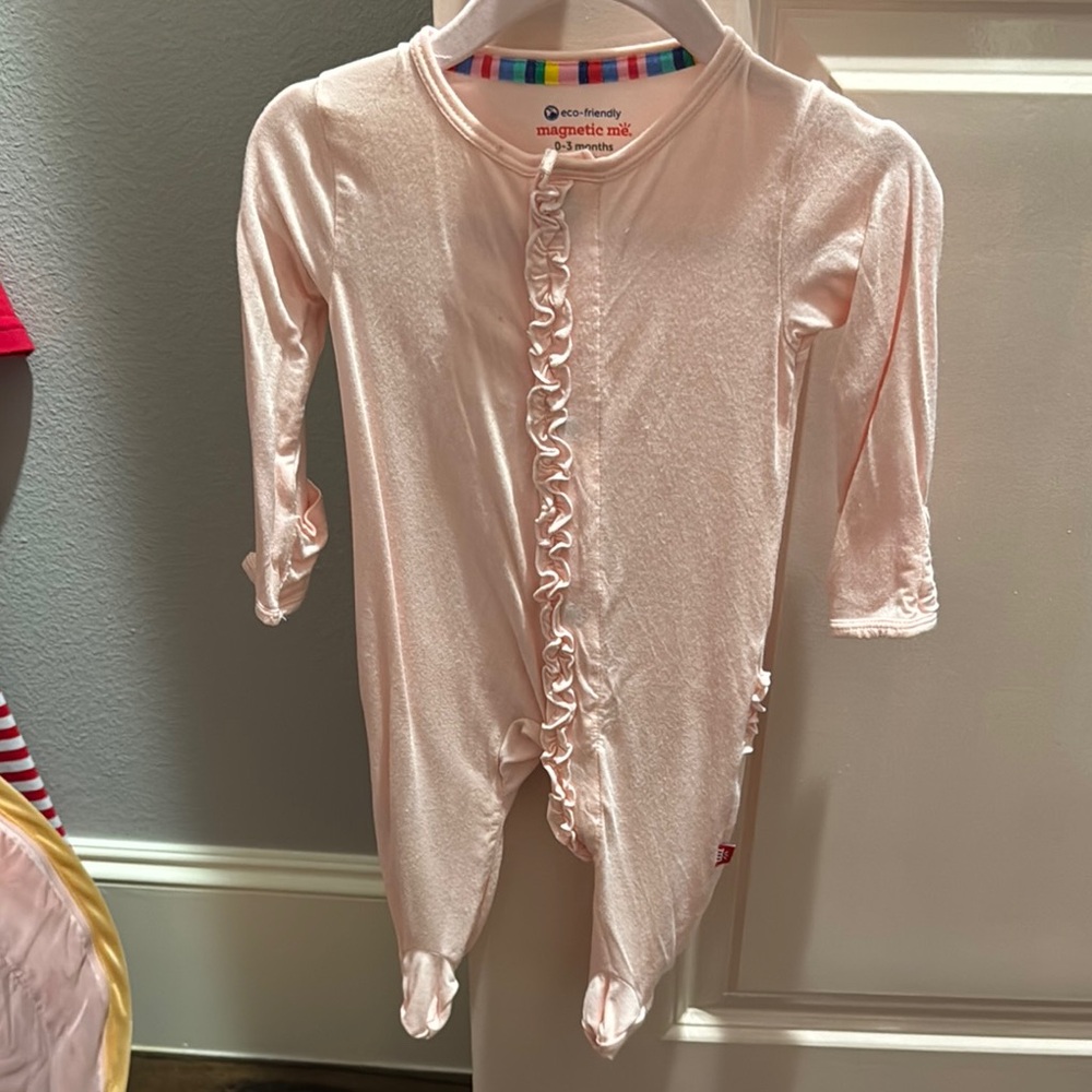 Magnetic Me Pink Ruffle Baby One Piece